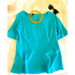 Alfani Peplum Top Teal